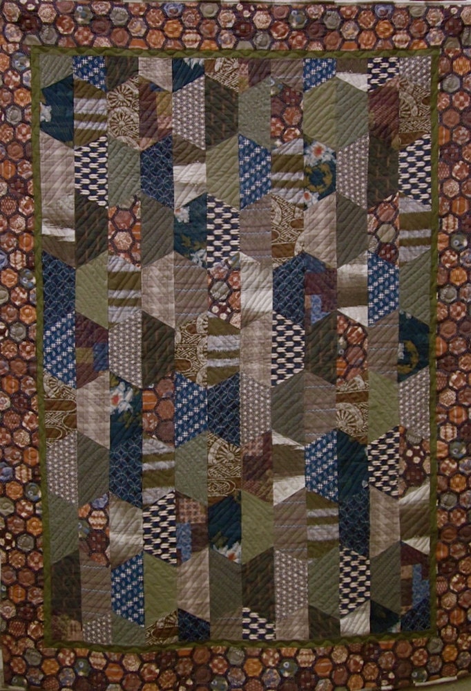 Patchwork Quilt - Japanese Hexcentric throw