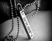 Personalized Latitude Longitude Necklace Personalized Coordinates Men Women Unisex