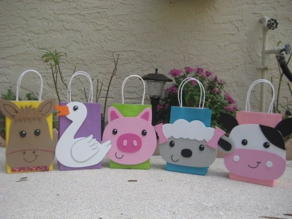 Farm Animal Birthday Party Favor Bag