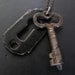 A Most Unusual Lock - Antique Key with Quartz Point and Vintage Escutcheon Key Hole - Rust Couture