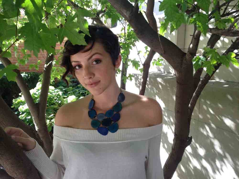 Shades of Blue Tagua nut necklace