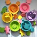 Sorting Toy - The ORIGINAL Bright Wooden Sorting Bowls  -  Montessori Toy