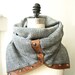 Navy  and white  circular infinity scarf