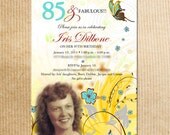 Spring Summer Winter Holiday Butterfly Custom Photo Birthday Party Invitation for adult Female