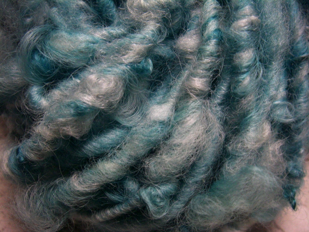 Handspun Bulky Wool Yarn in Summer Aquamarine by KnoxFarmFiber
