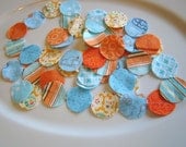 Fabric Garland - aqua and orange circle garland - 6 feet