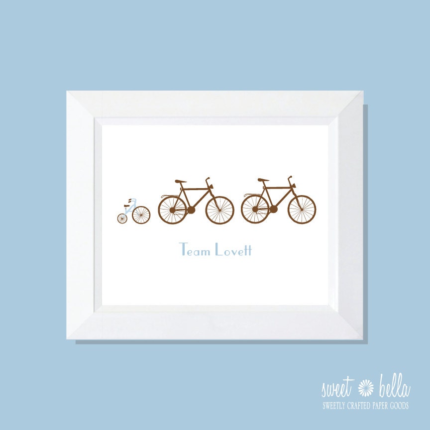 Personalized Family Print . Wall Print . Family Print . Wall Art . Bike Print . Family Art - Family of Bikes Print - SweetBellaStationery