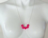 pink felt statement necklace, long felt necklace, eco friendly Harjauku trend, Mothers Day gift under 25, single strand