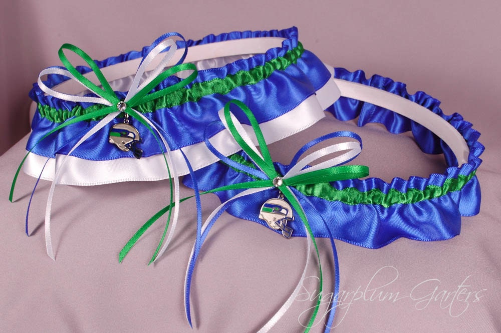 Seattle Seahawks Wedding Garter Set