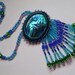 Beadwoven Necklace- Beaded Blue Abalone