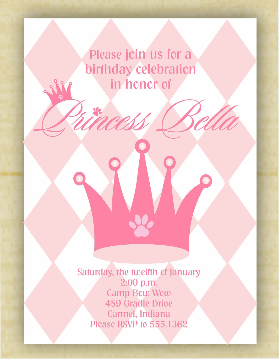 Doggie Princess Birthday Party Invitation Il_570xn