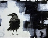 Urban Crow - mixed media- print