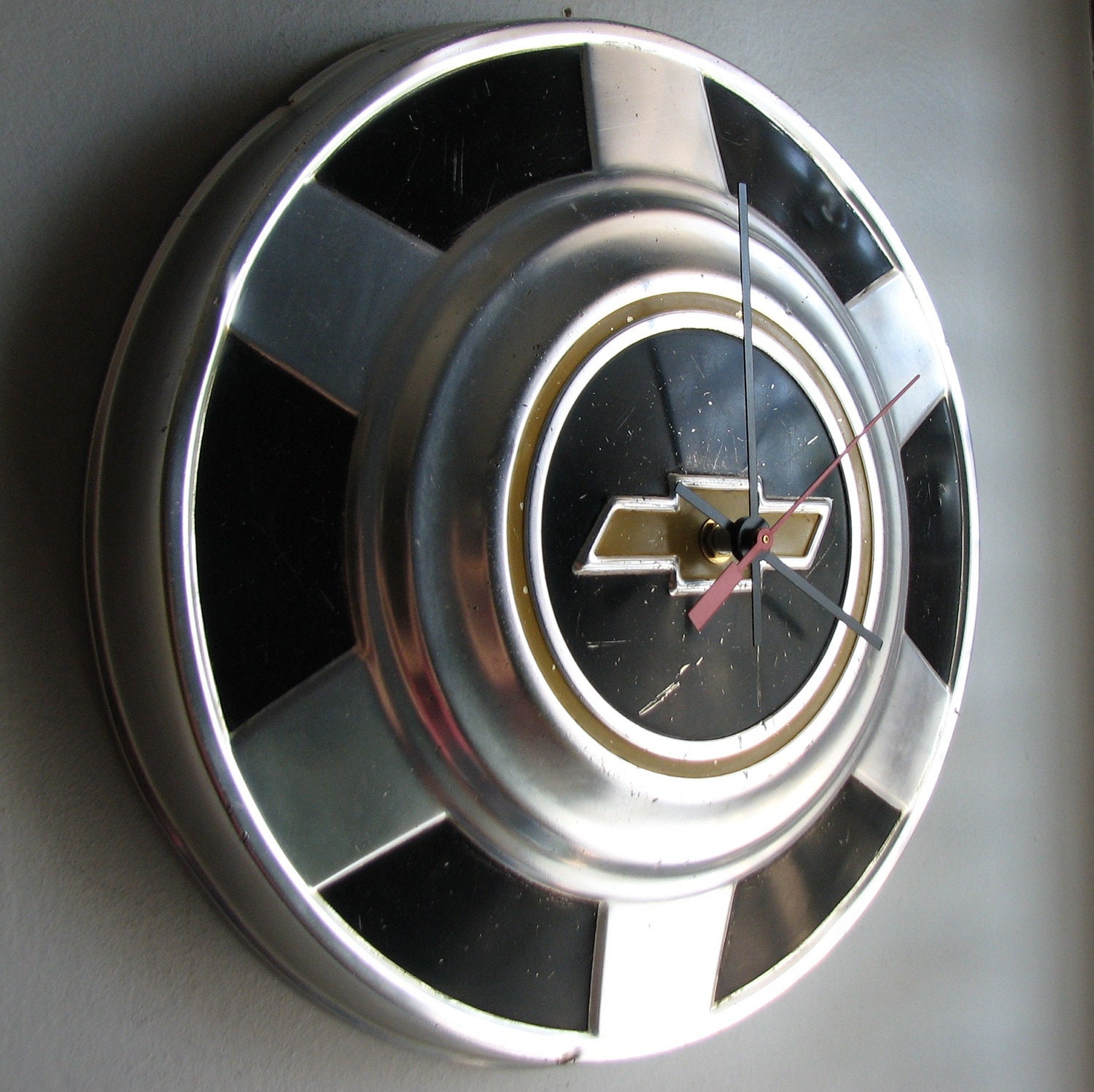 SALE - Vintage Chevy Truck Hubcap Clock no.1714