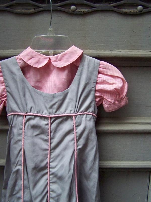 1950s Gray and Pink Gingham Toddler Girls Dress Sz 3
