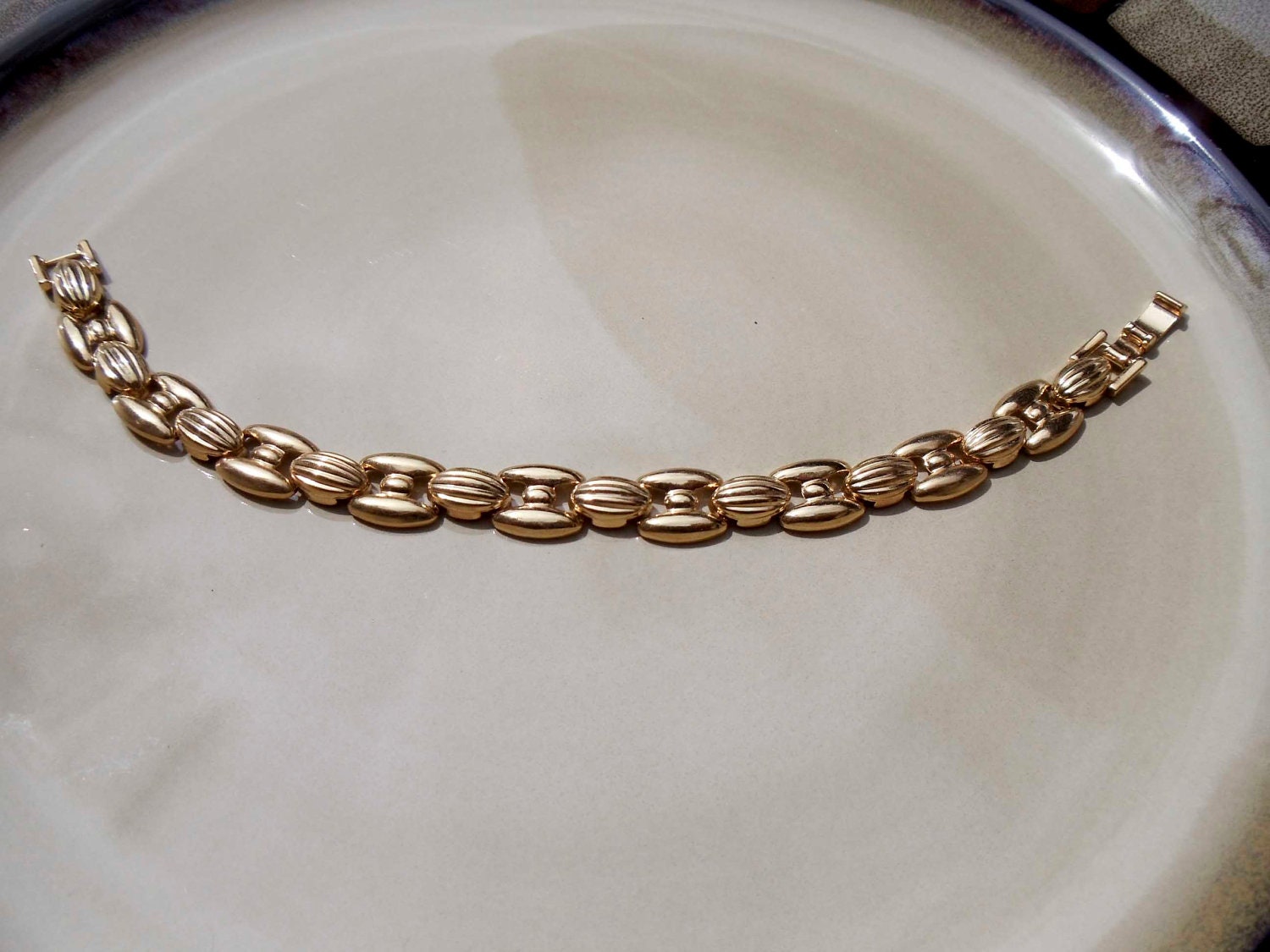 Summer Sale Vintage gold toned metal bracelet