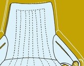 Stitches - big archival fine art print: midcentury modern chair drawing, limited edition (24x36")