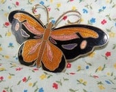 SALE Large Vintage Enamelled Butterfly Brooch