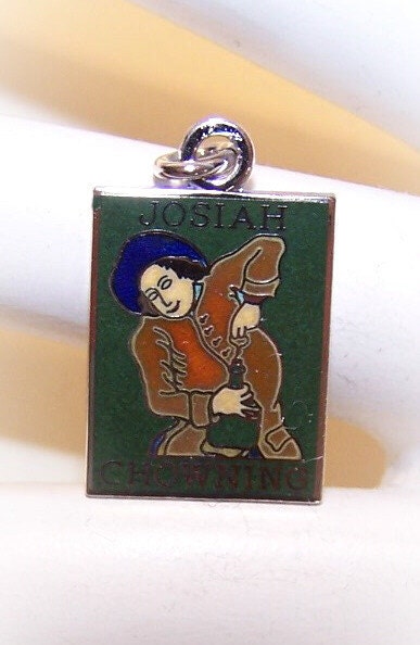 Vintage STERLING SILVER & Enamel Charm for the Josiah Chowning Tavern...