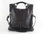 Chocolate brown pebble leather handbag / women / shoulderbag  / purse / tote / leather bag / Brook