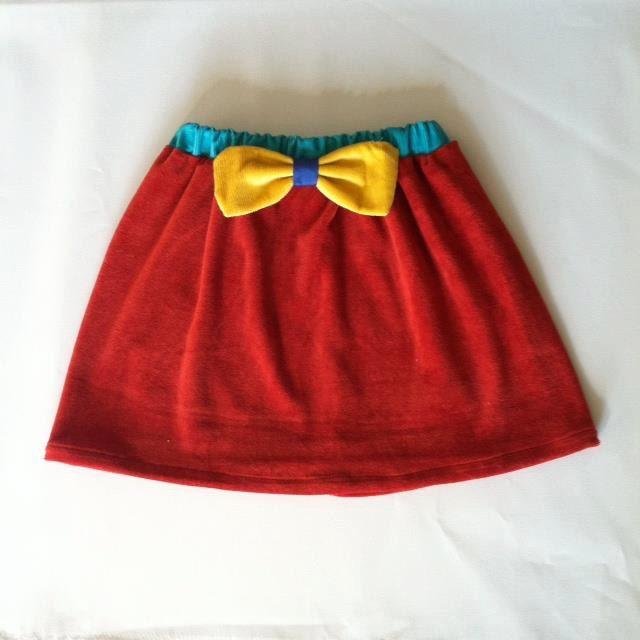 CLEARANCE -  Colorblock Velour Bow Skirt - Ready to ship - only size 5/6 left