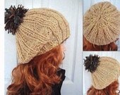 KNITTING PATTERN Hat pdf  num. 426. MAUREEN, knitted beret tam, age 8 to adult, ok to sell your finished hats