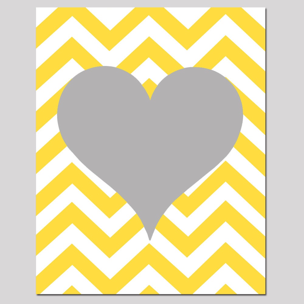 Chevron Heart - 8x10 Original Print - Perfect For Modern Nursery - Kids Wall Art - Teen - Choose Your Colors