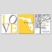 Nursery Art Trio - Set of Three 8x10 Custom Prints - LOVE, Family Established Bird Tree, State Birth Place Map - Great Gift For New Mom