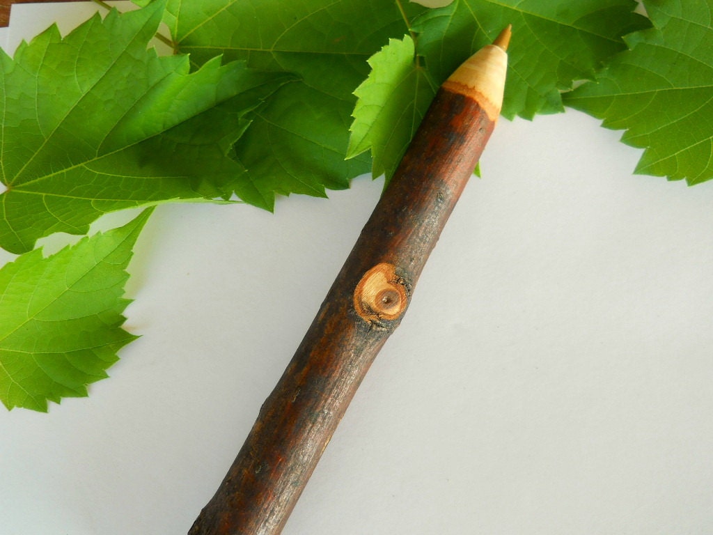 1 Personalized Cherry Wood Tree Branch/Twig Pen for Wedding Guestbooks, Writers, Natures Lovers Rustic Gifts Michigan Made