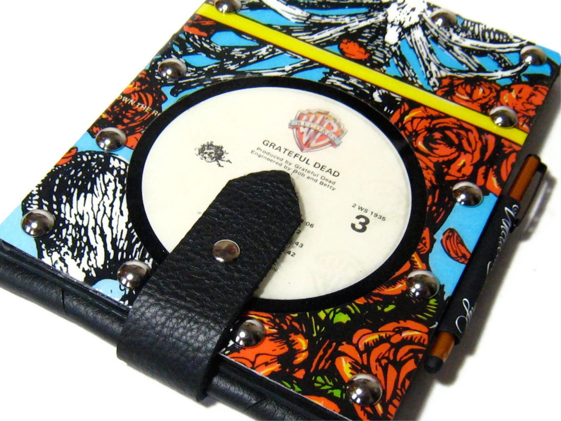 iPad mini Case or Kindle Fire HD, Nexus 7 or Nook Color Tablet case leather upcycled from salvaged Grateful Dead record