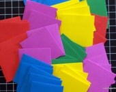Handmade PaperArt Fifty Mini Envelopes in Five Holiday Hues Text Paper, Gift enclosures, Party Favors, Floral Cards, Scrapbook Ideas