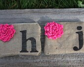 2 Personalized Initial Wedding Clutches - Wedding Bags - Bridal Party - You Choose Lining, Flower Color, and Personalization