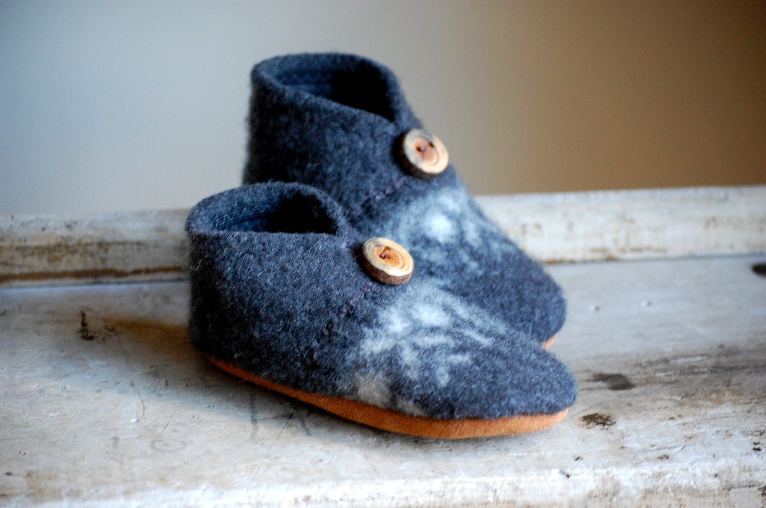 Childrens Soft Shoes, Wool & Leather, Eco Friendly, kids size 11.5, Sunday Morning