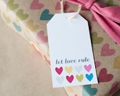 Let love rule - set of 5 gift tags