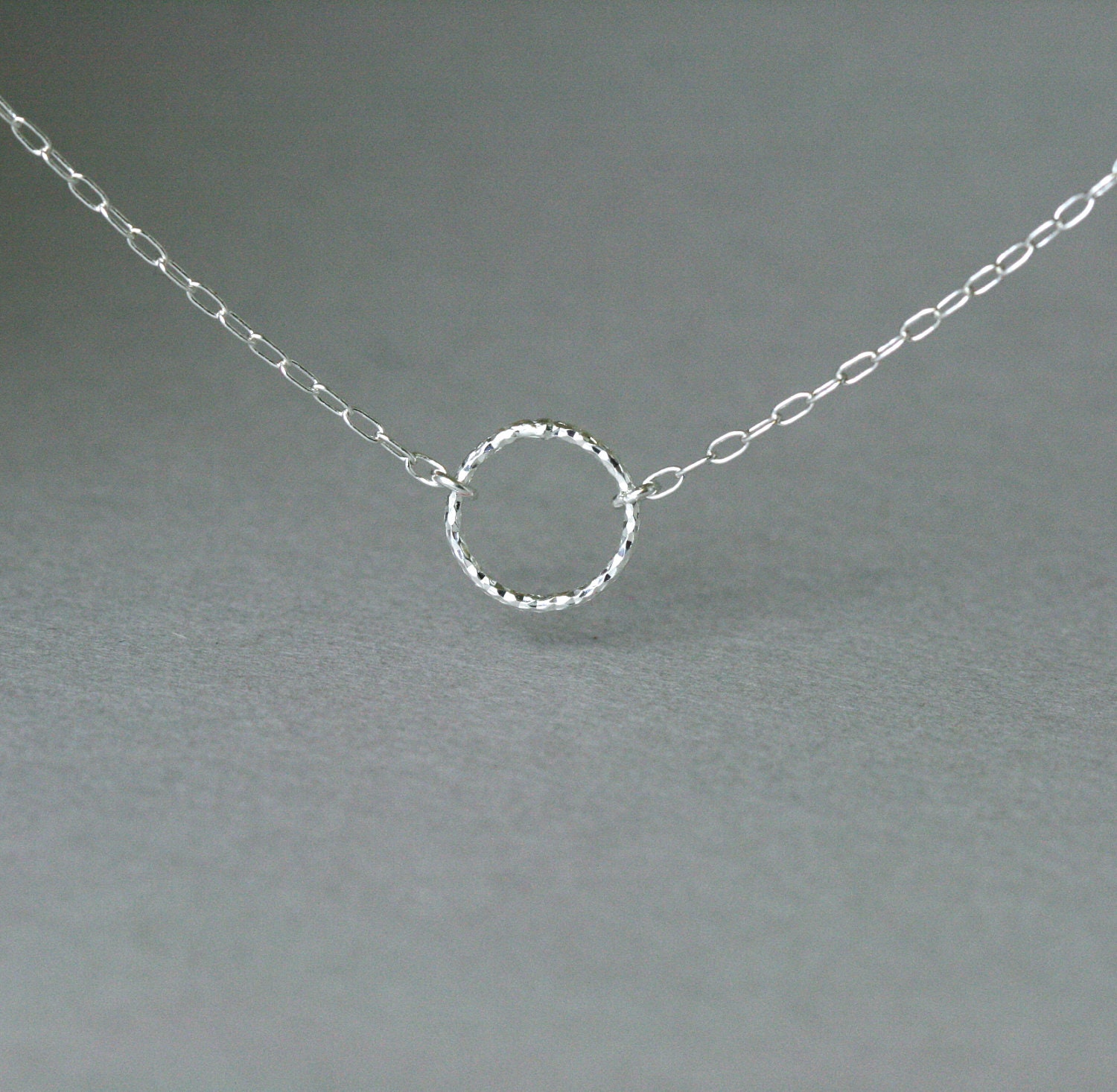 Tiny Circle Sterling Silver Necklace