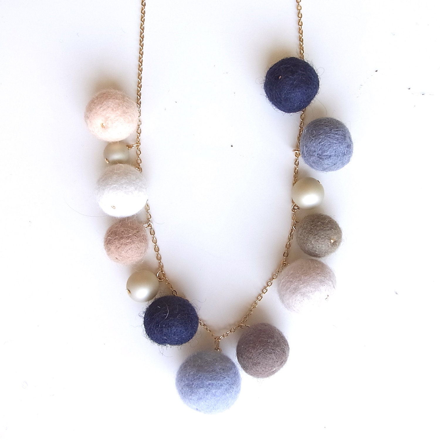 R's Felt Ball Necklace - D
