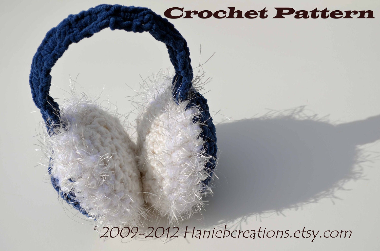 Big Fluffy Blue Suede Persuasion EarMuffs Crochet Pattern PDF