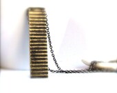 Black Patina Striped Textured Brass Linear - Patina Necklace Modern Geometric Tab Pendant Jewellery
