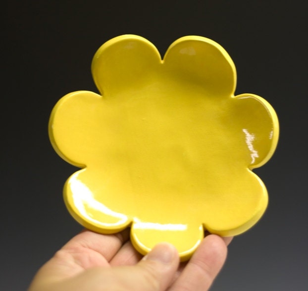 Yellow floral dish