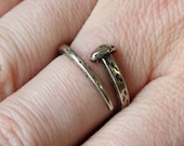 Eschat Pinn Ring - The Final Stake in Solid White Bronze -Horse shoe nail