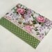 Fabric Journal Cover - Dotty Roses - Handmade A6 Notebook, Diary - Pink and Purple Flowers With Lace and Green Polka Dots