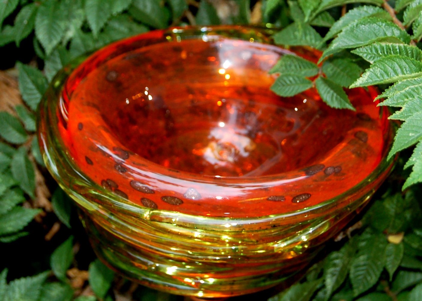 Glass Nest (orange and lime)