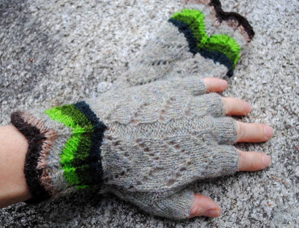 Half finger gloves: knitted lace. Ready to ship