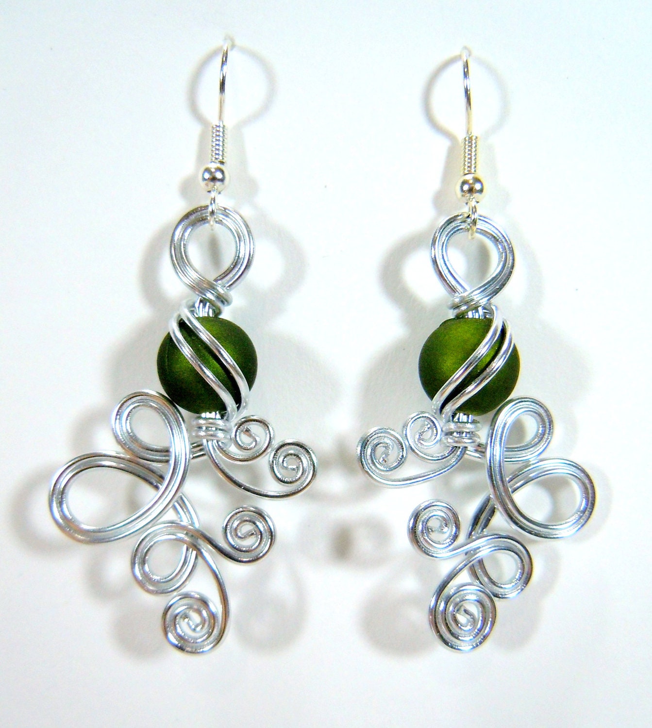 Double Loop de Loop with Green Beads