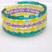 Indian Bollywood"- Memory warp beaded Bracelet, Yellow, Purple, Emerald Green, gift for her