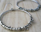 twisted wire hoop earrings, made to order, sterling silver .925,hand forged
