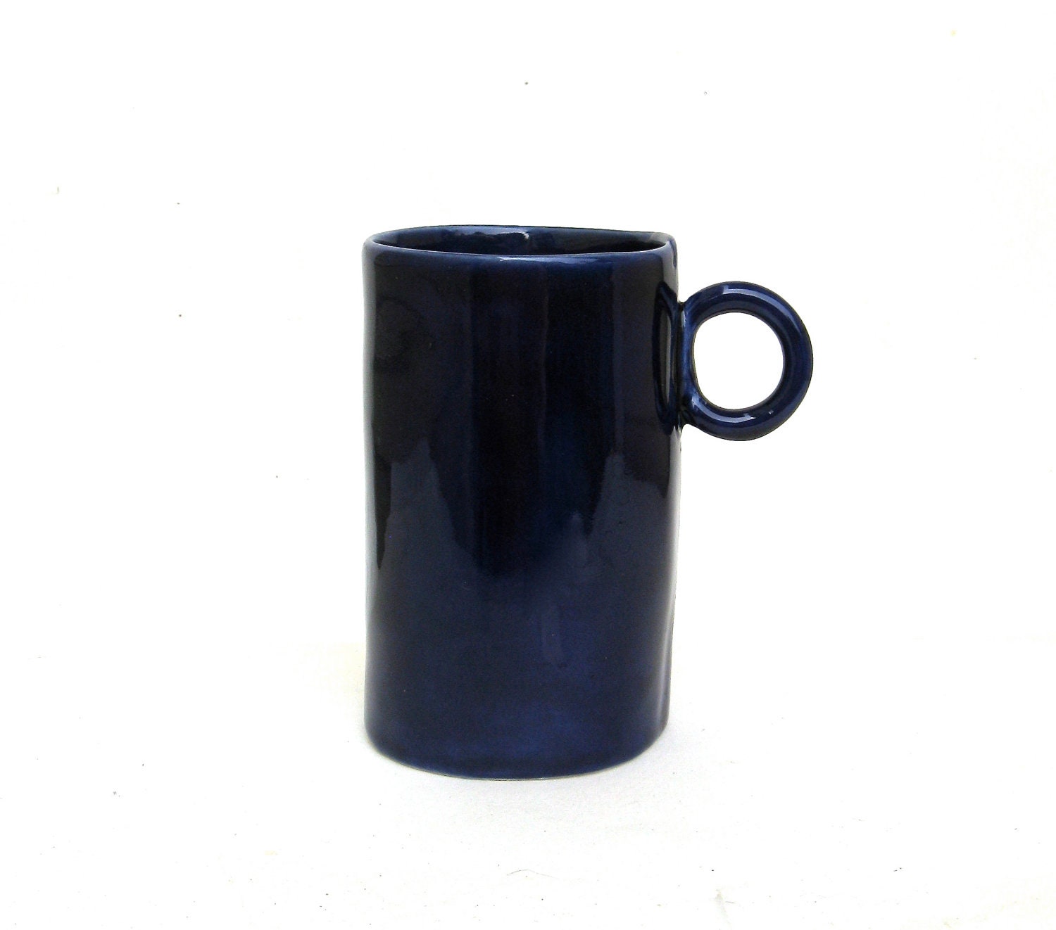 whimsical  hand built porcelain cup  ...   cobalt