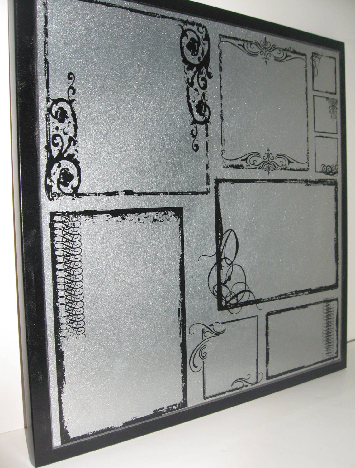 Urban Chic Black // Magnet Dry Erase Steel Memo Board // housewarming gift // office organizer // home decor // wall art // desk