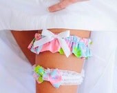 Lilly Pulitzer Bridal Garter Set Lilly Pulitzer Fabric Wedding Garter