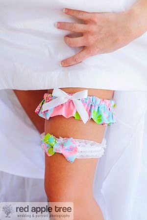Lilly Pulitzer Bridal Garter Set Lilly Pulitzer Fabric Wedding Garter