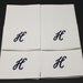 Single Initial Monogram Embroidered Cotton Napkins